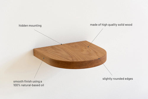 arch floating shelf features
