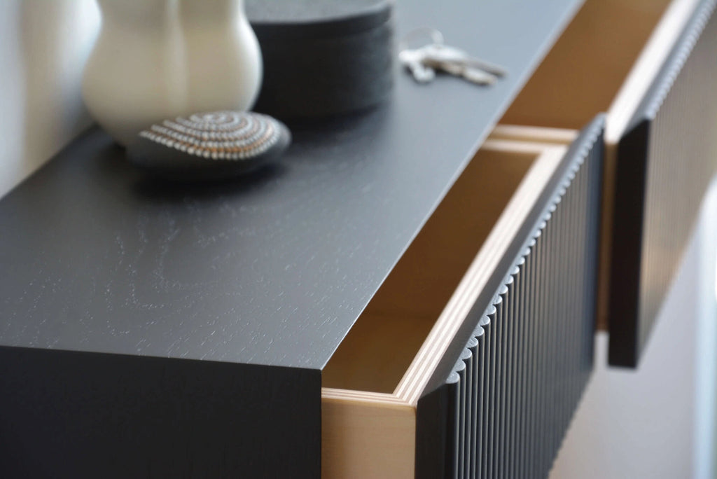 black oak entryway organizer
