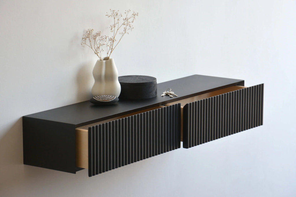black oak entryway storage