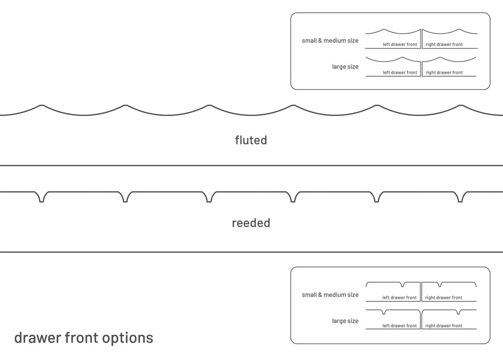 fluted drawer front options