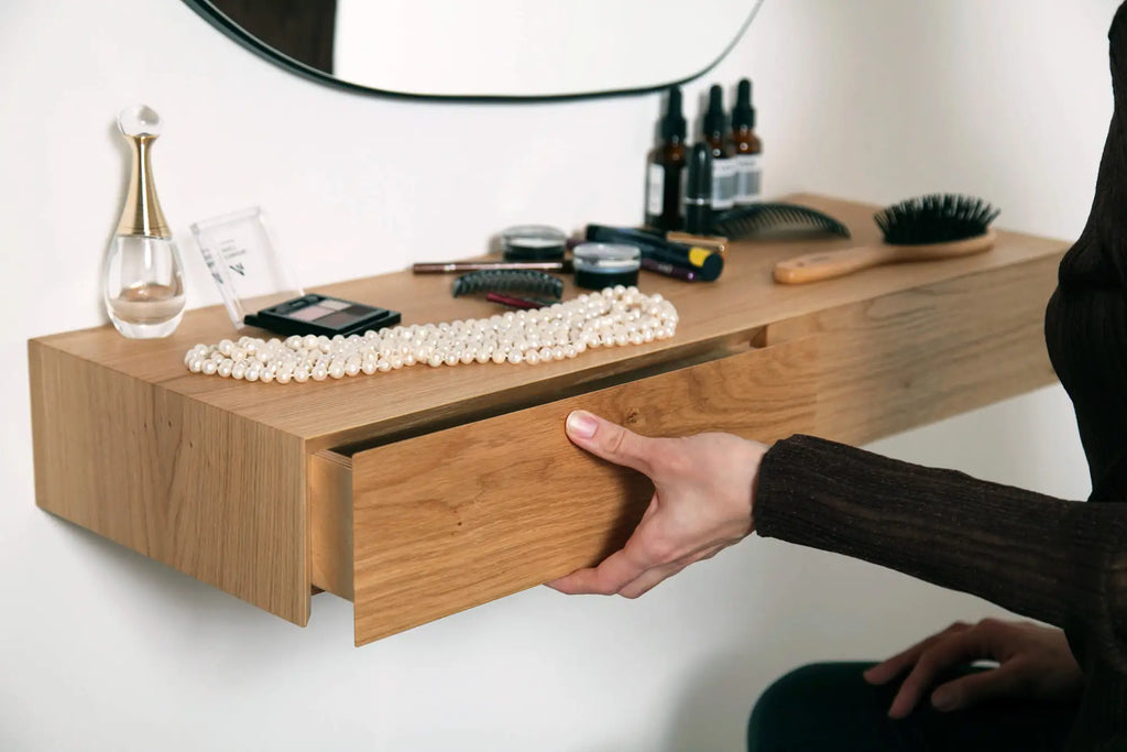 oak dressing table with drawer