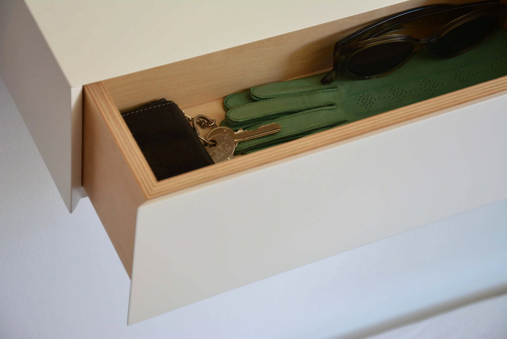entryway shelf with drawer