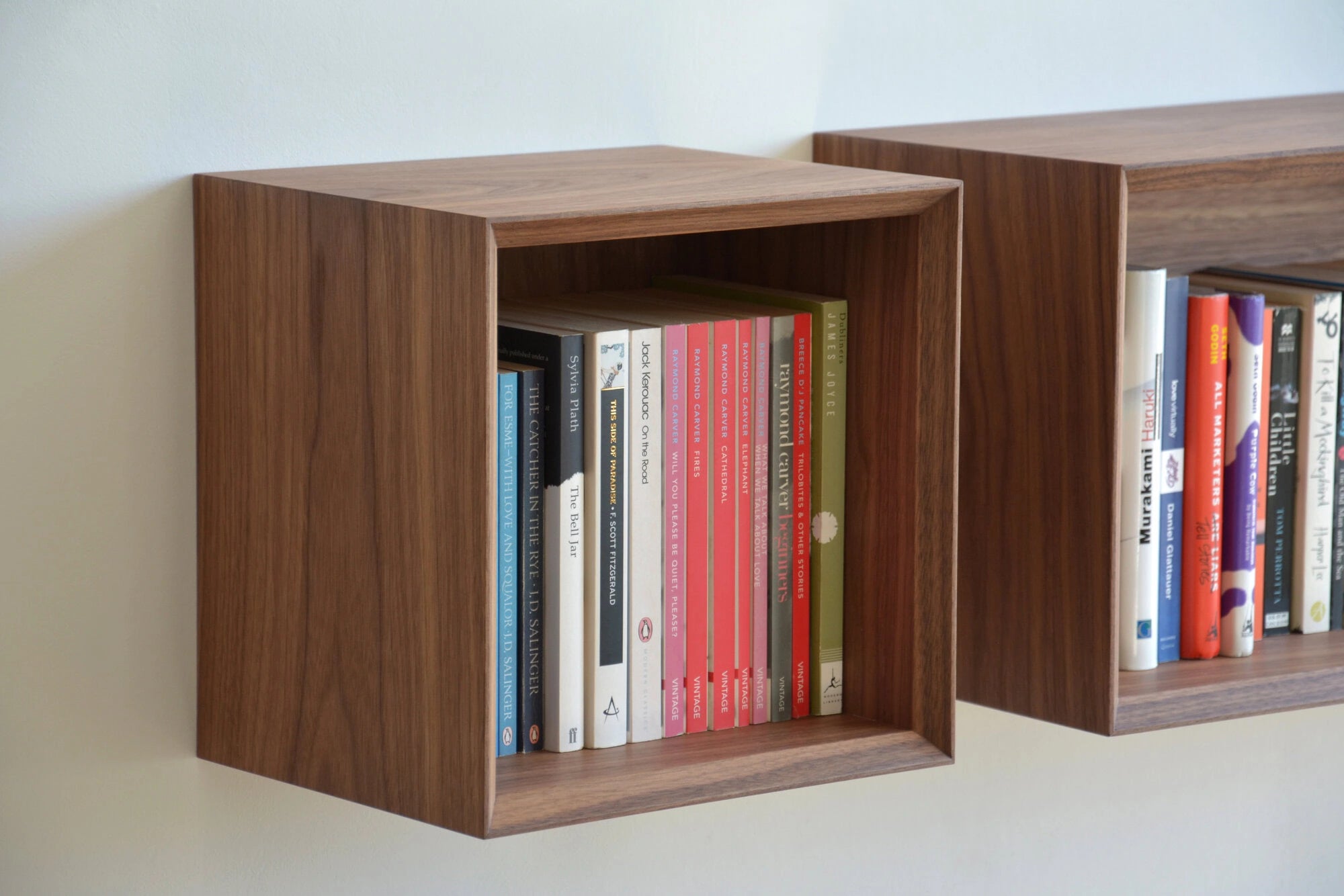 floating bookshelf cube shape