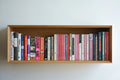 floating bookcase made of oak