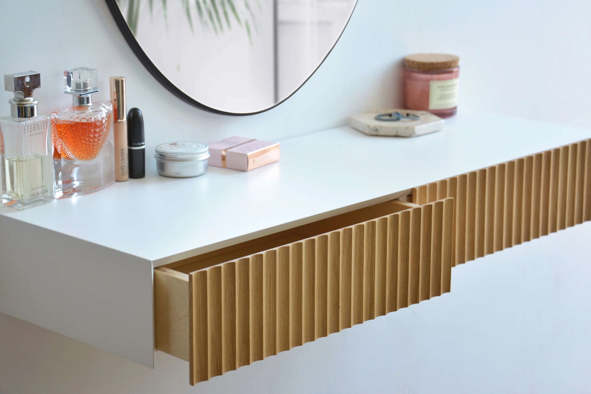fluted console table