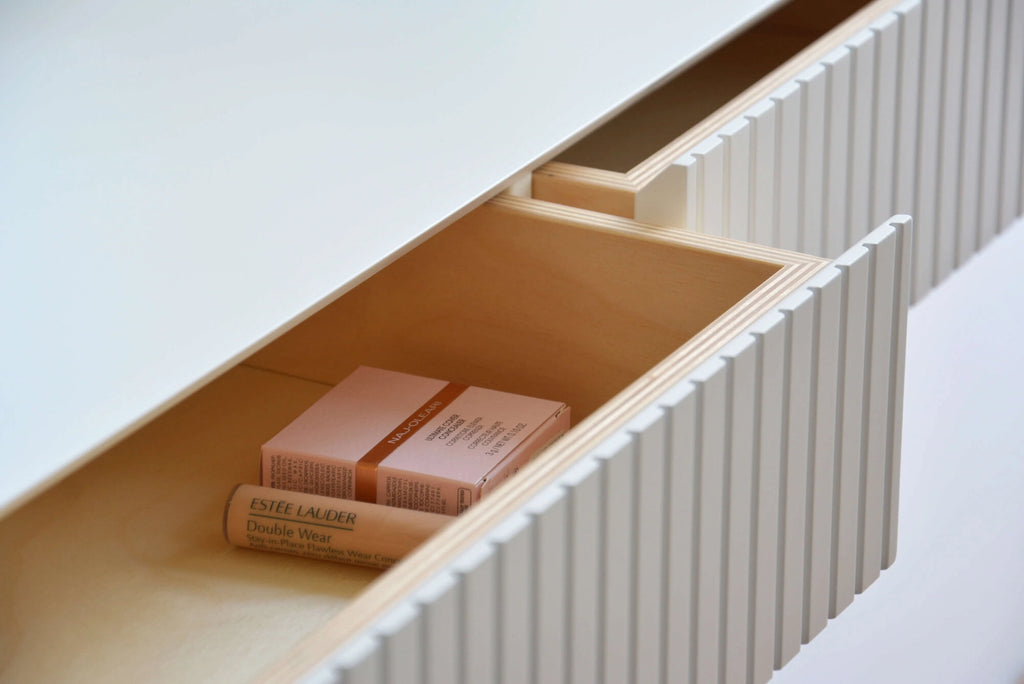 floating dressing table with drawers