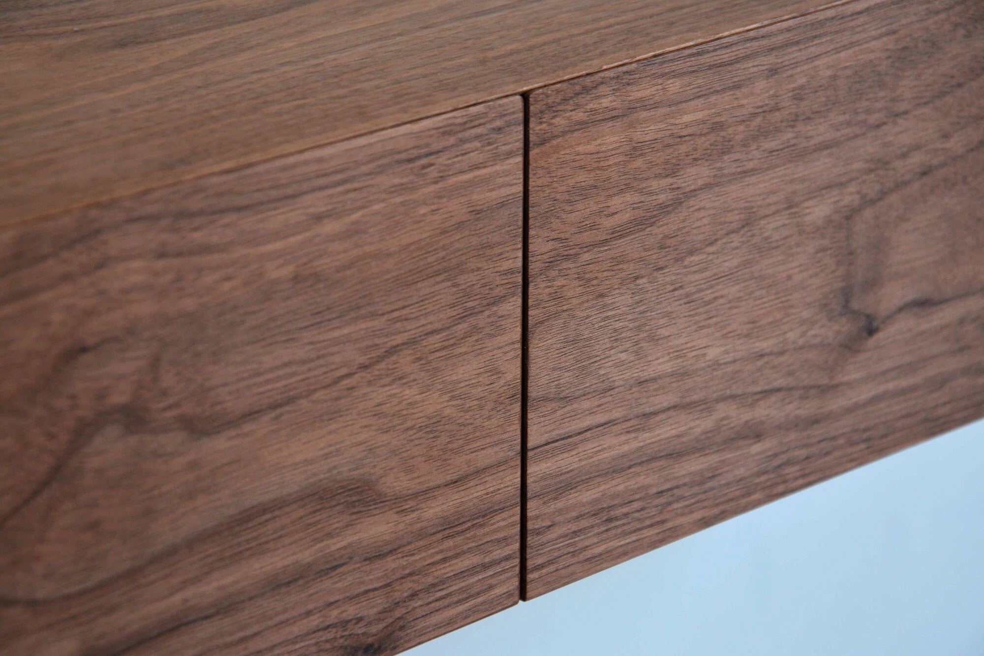 floating entryway shelf with mitered drawers