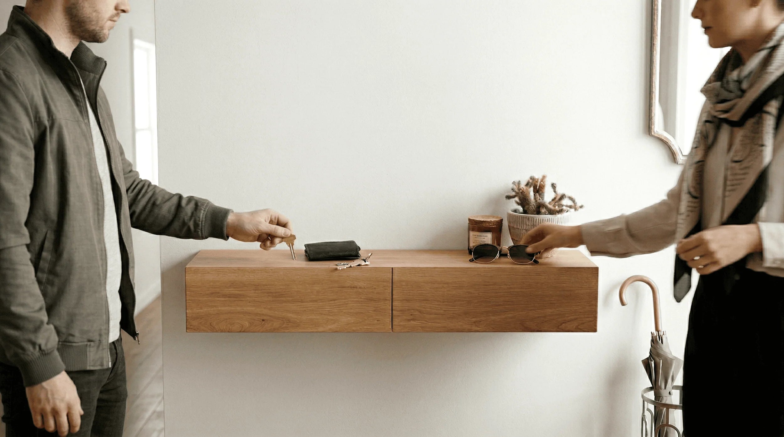 floating entryway shelf