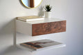 floating nightstand with American walnut drawer