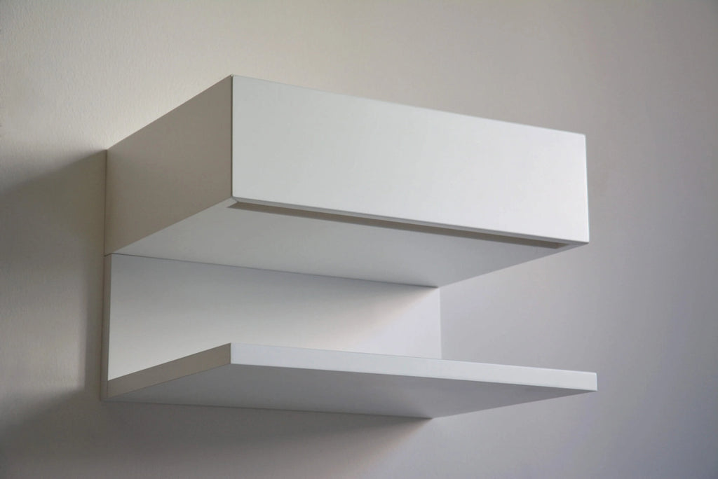 white floating nightstand