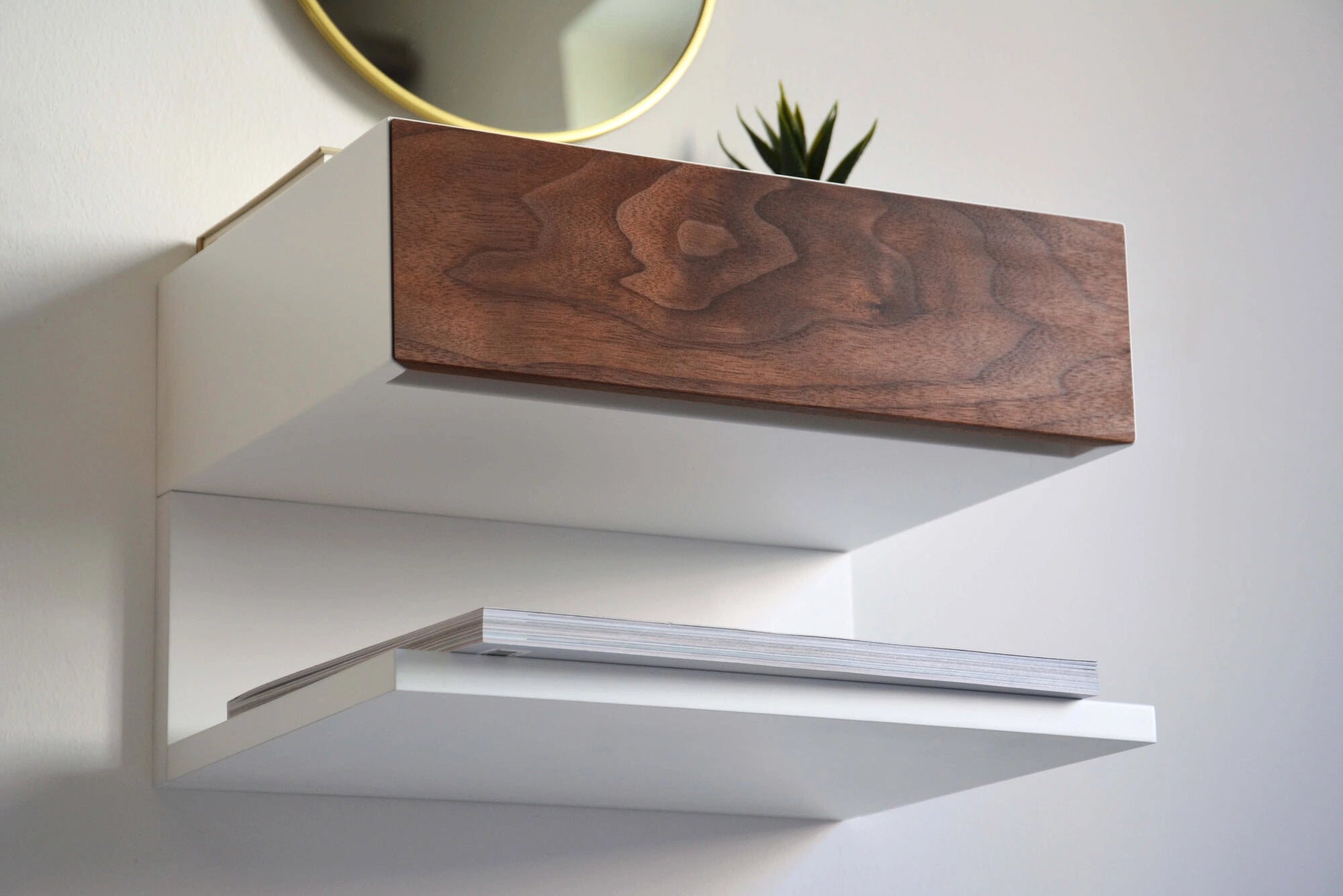 floating nightstand with drawer and shelf