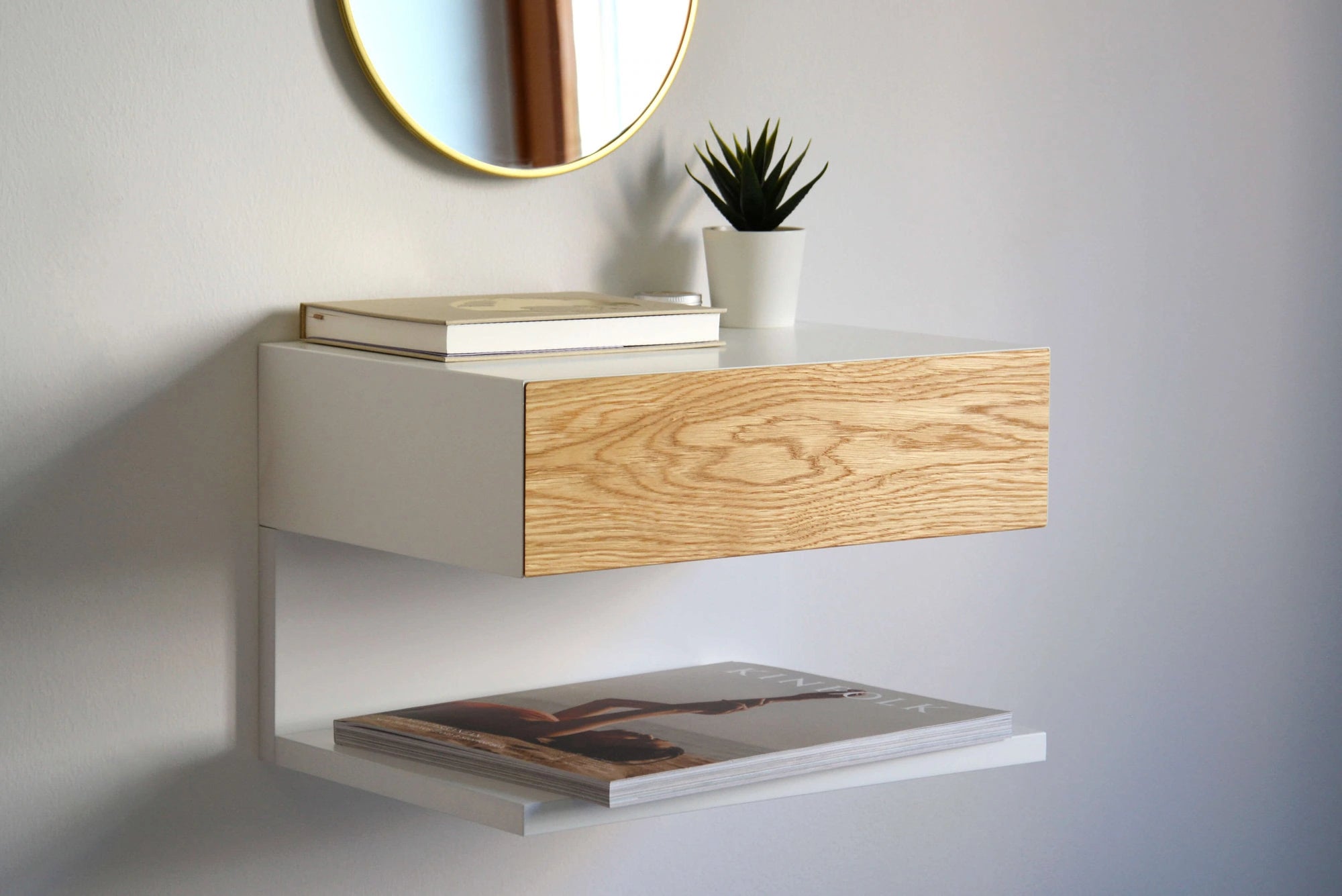 floating nightstand with shelf