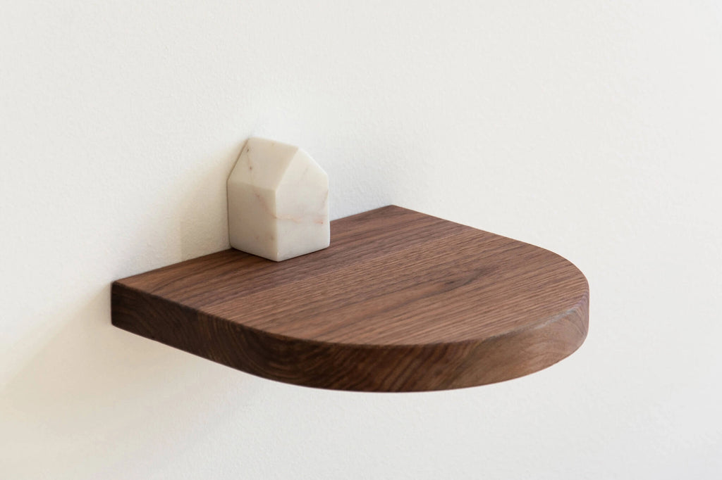 floating shelf with arch shape