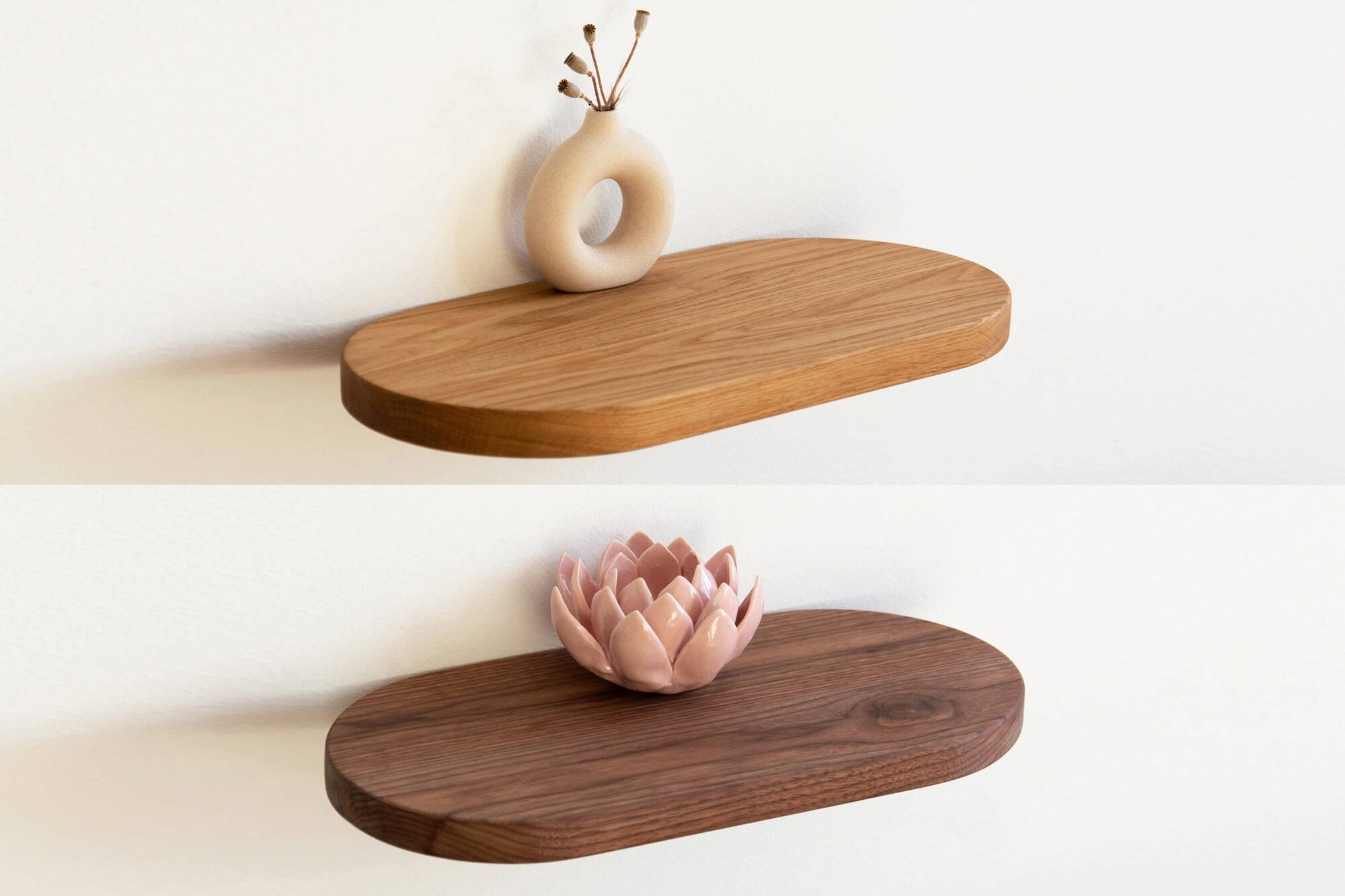 round floating shelves