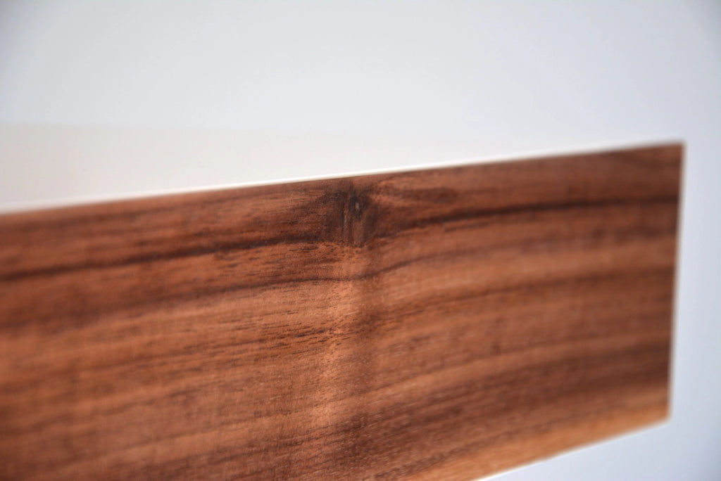 floating shelf with drawer for corner