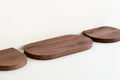 floating shelves made of walnut