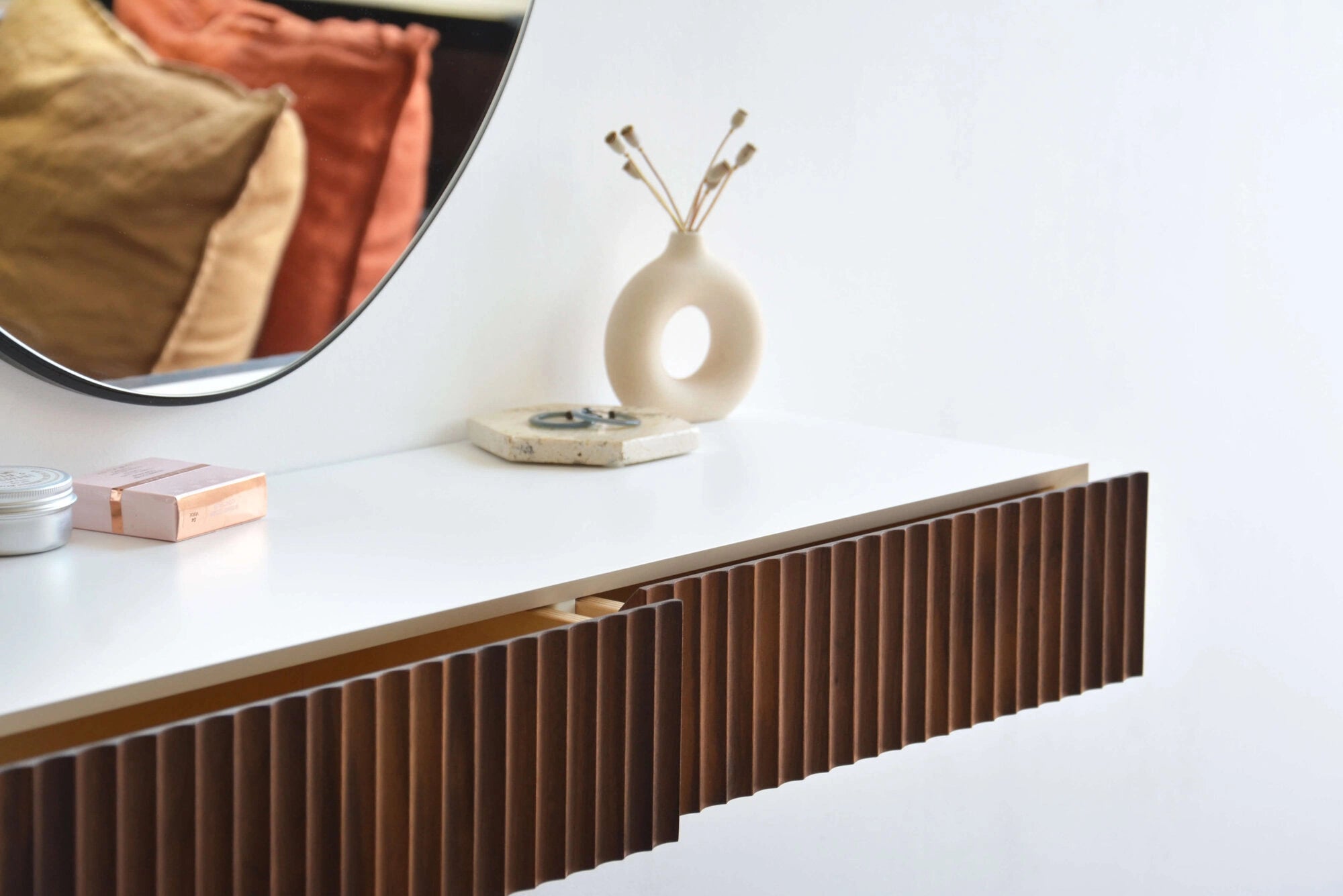 fluted console table