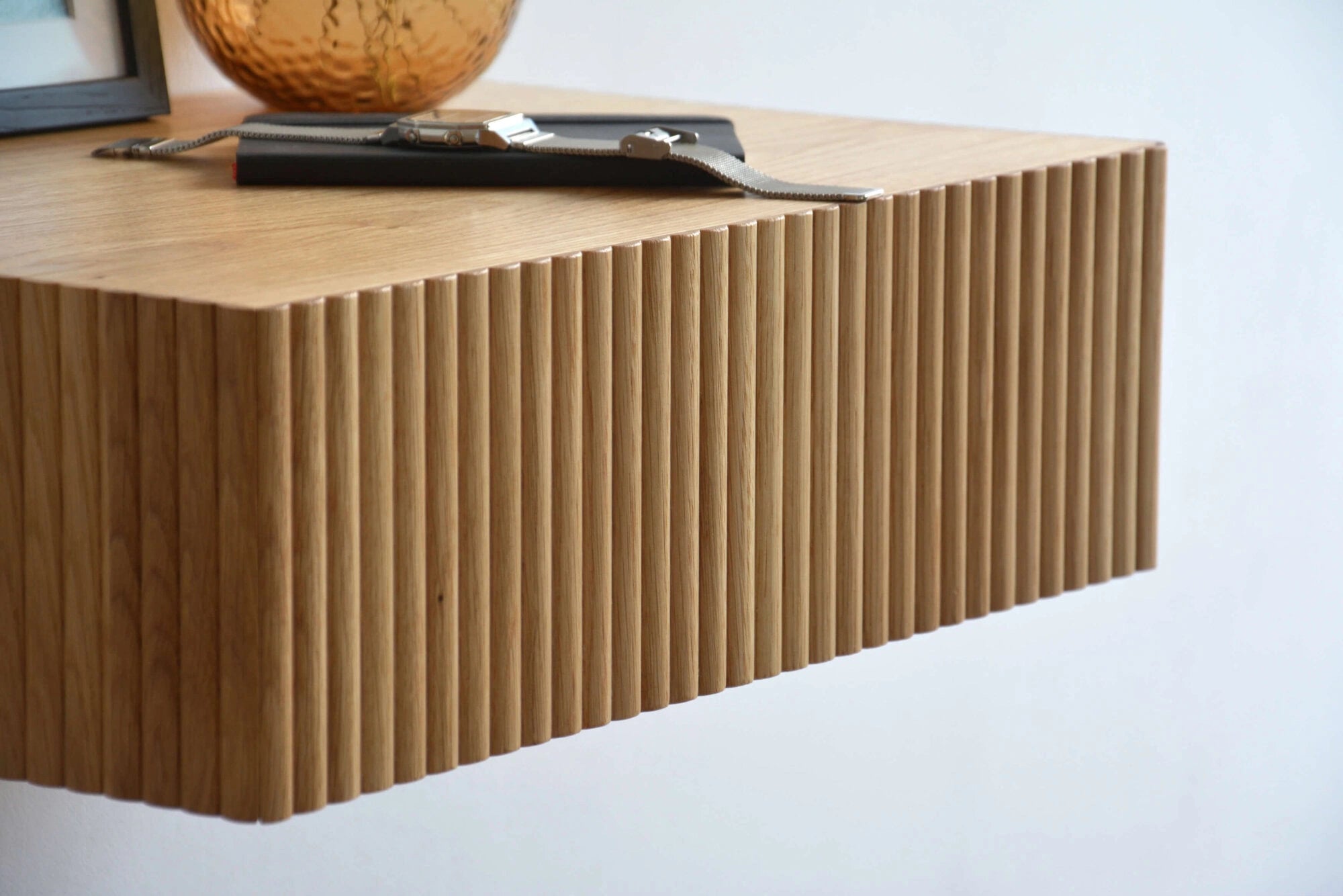 nightstand with fluted drawer