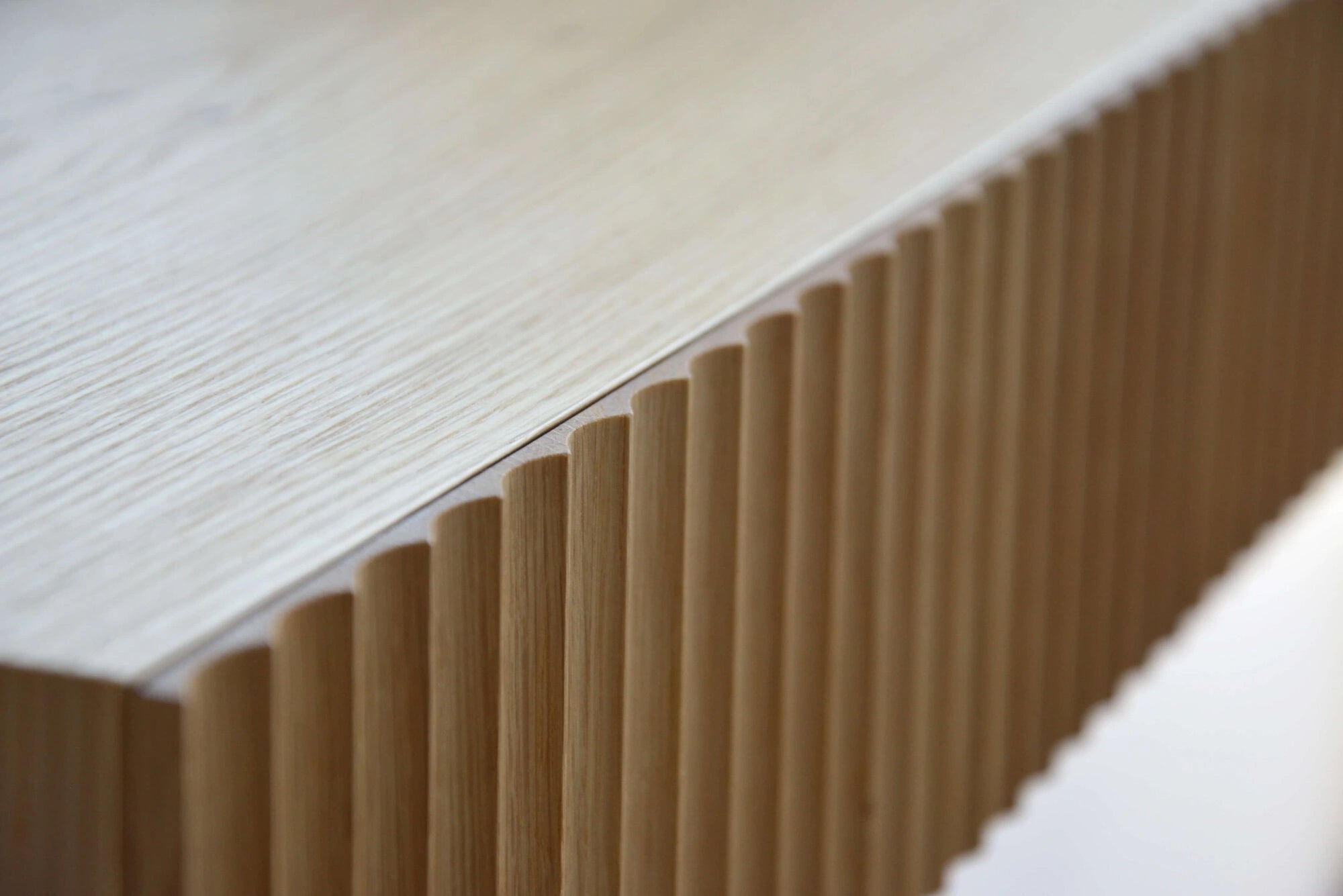 fluted drawers made of oak