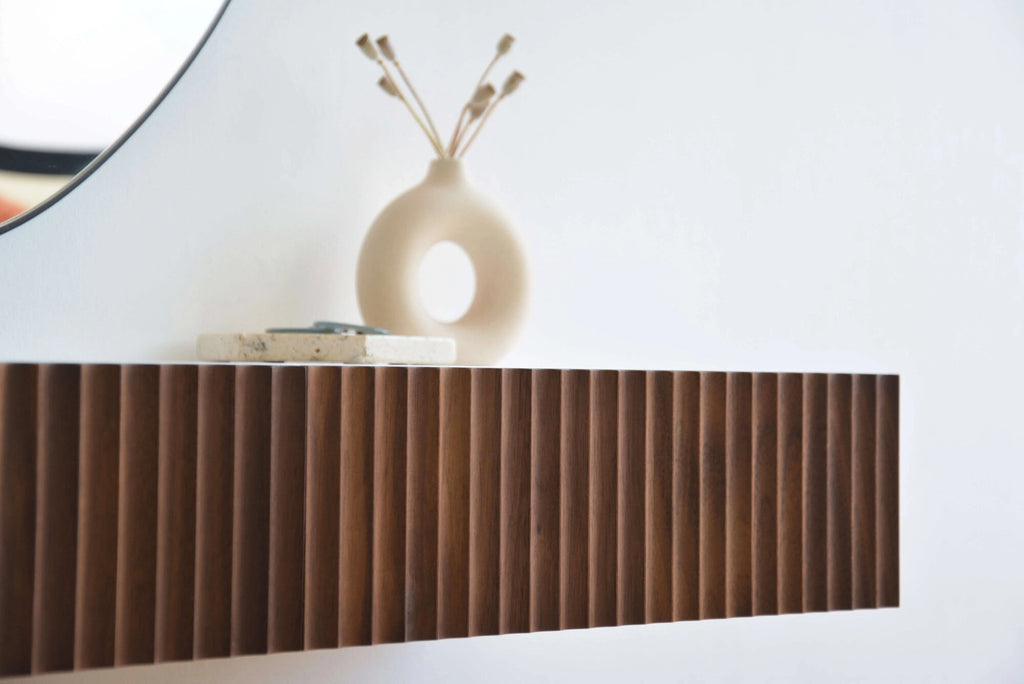 fluted drawers made of walnut