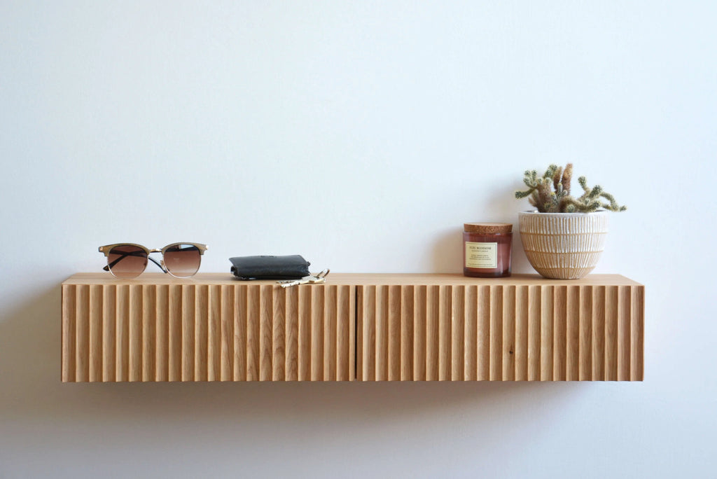 fluted entryway shelf