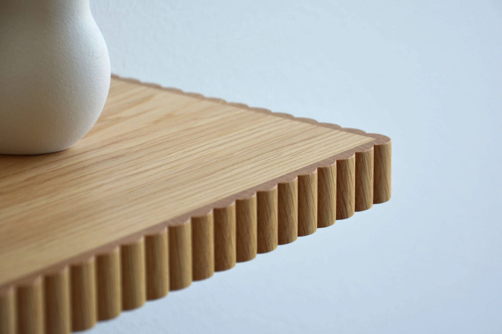 fluted floating shelf