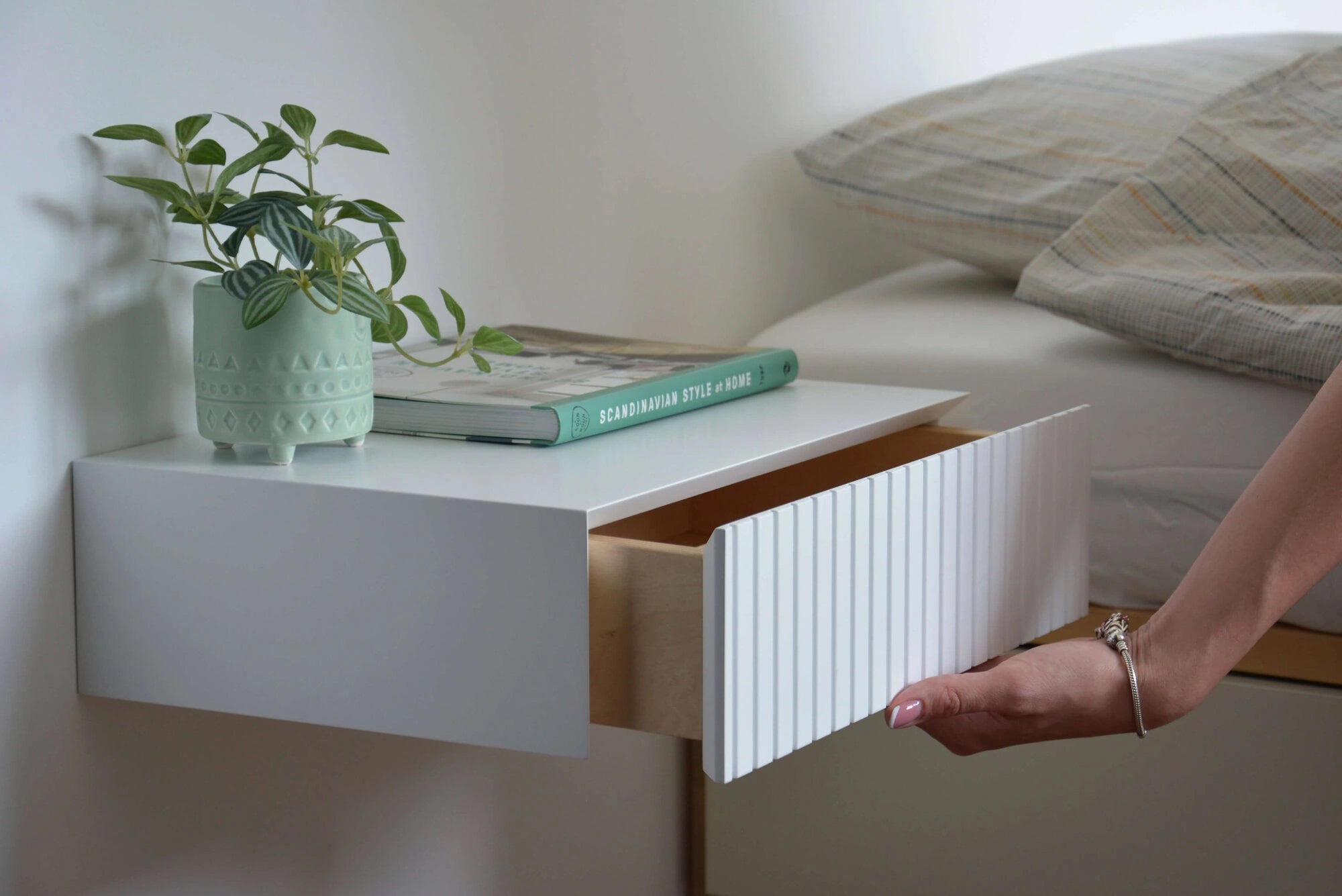 fluted bedside table