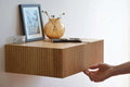 fluted nightstand made of oak