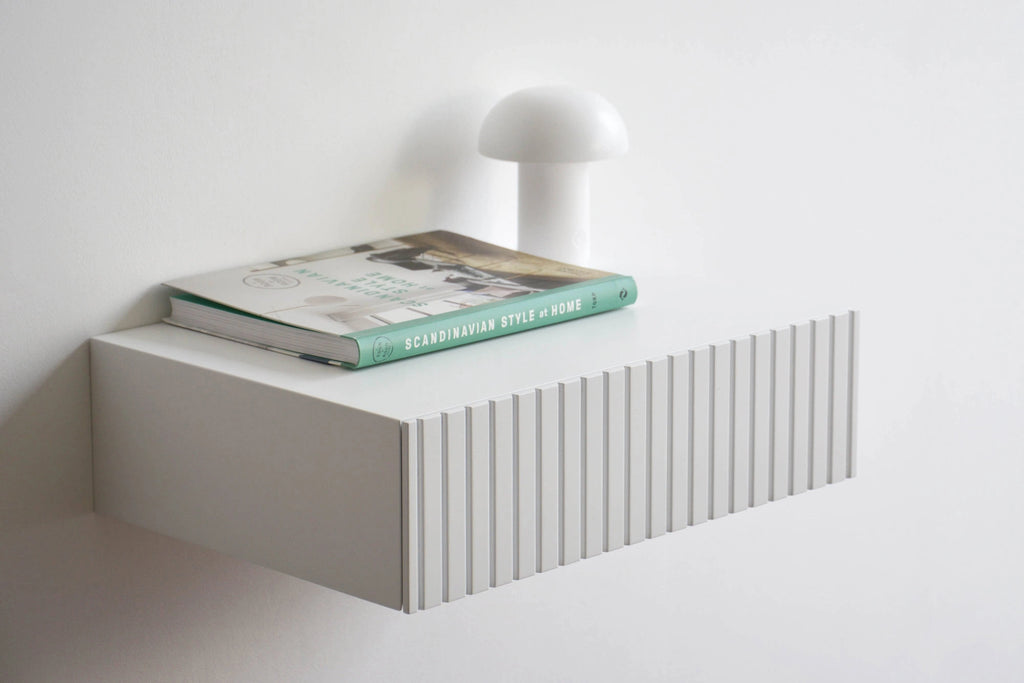 white fluted nightstand