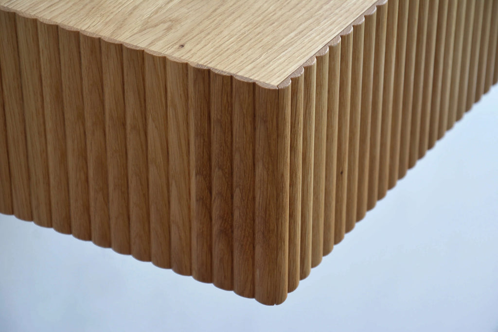fluted oak bedside table