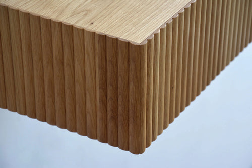 fluted oak bedside table