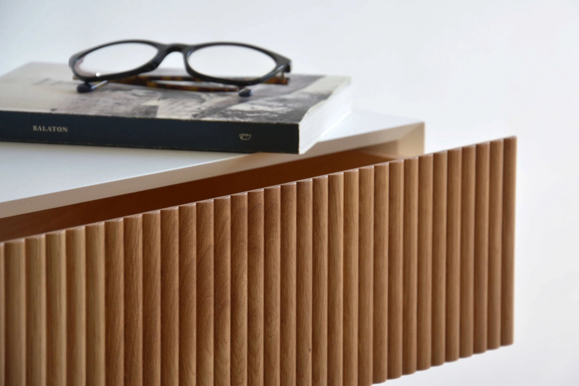 fluted oak drawer