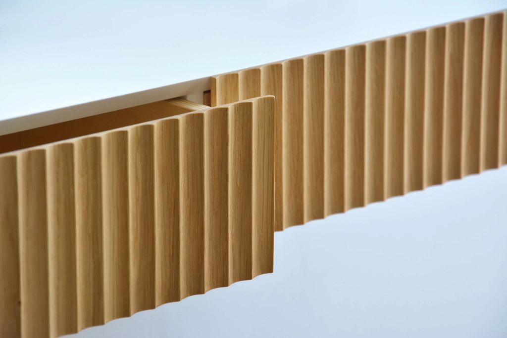 fluted oak drawers