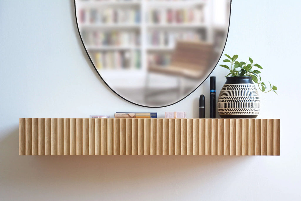 fluted oak dressing table