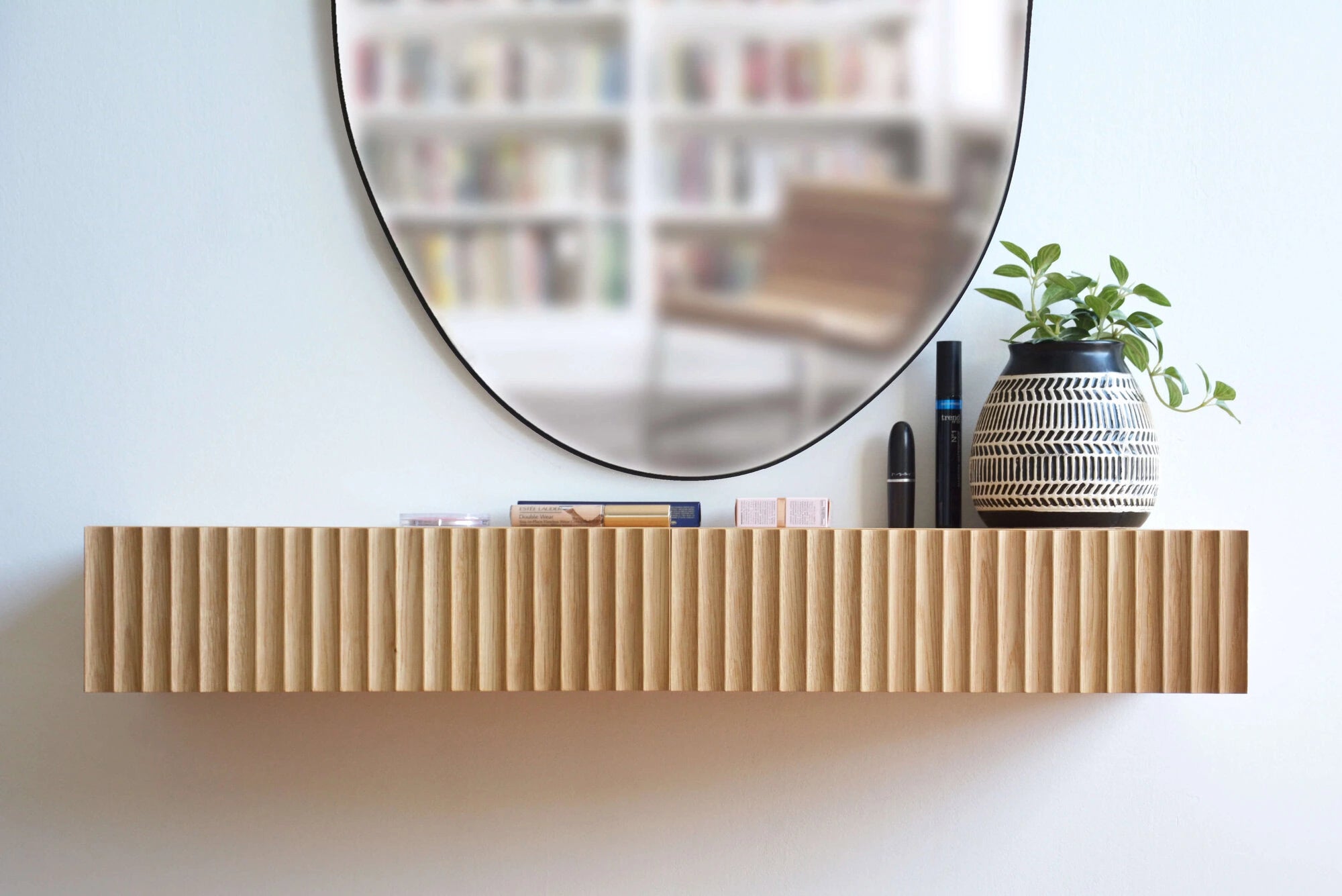 fluted oak dressing table