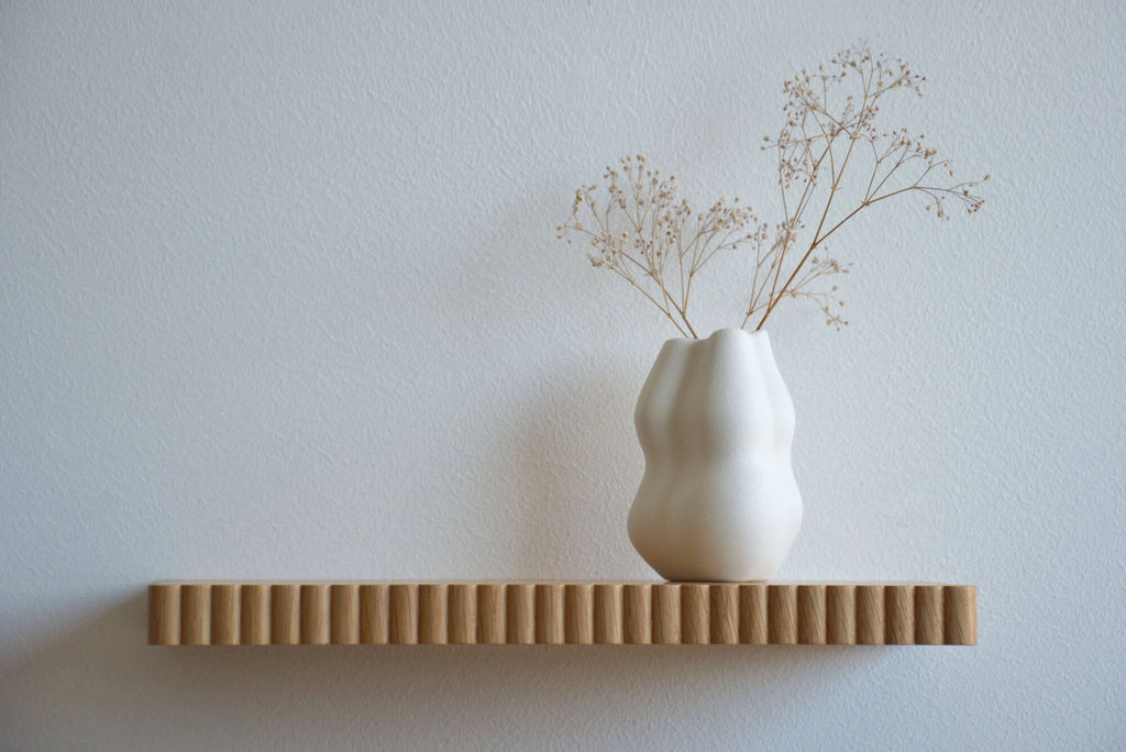 fluted oak shelf
