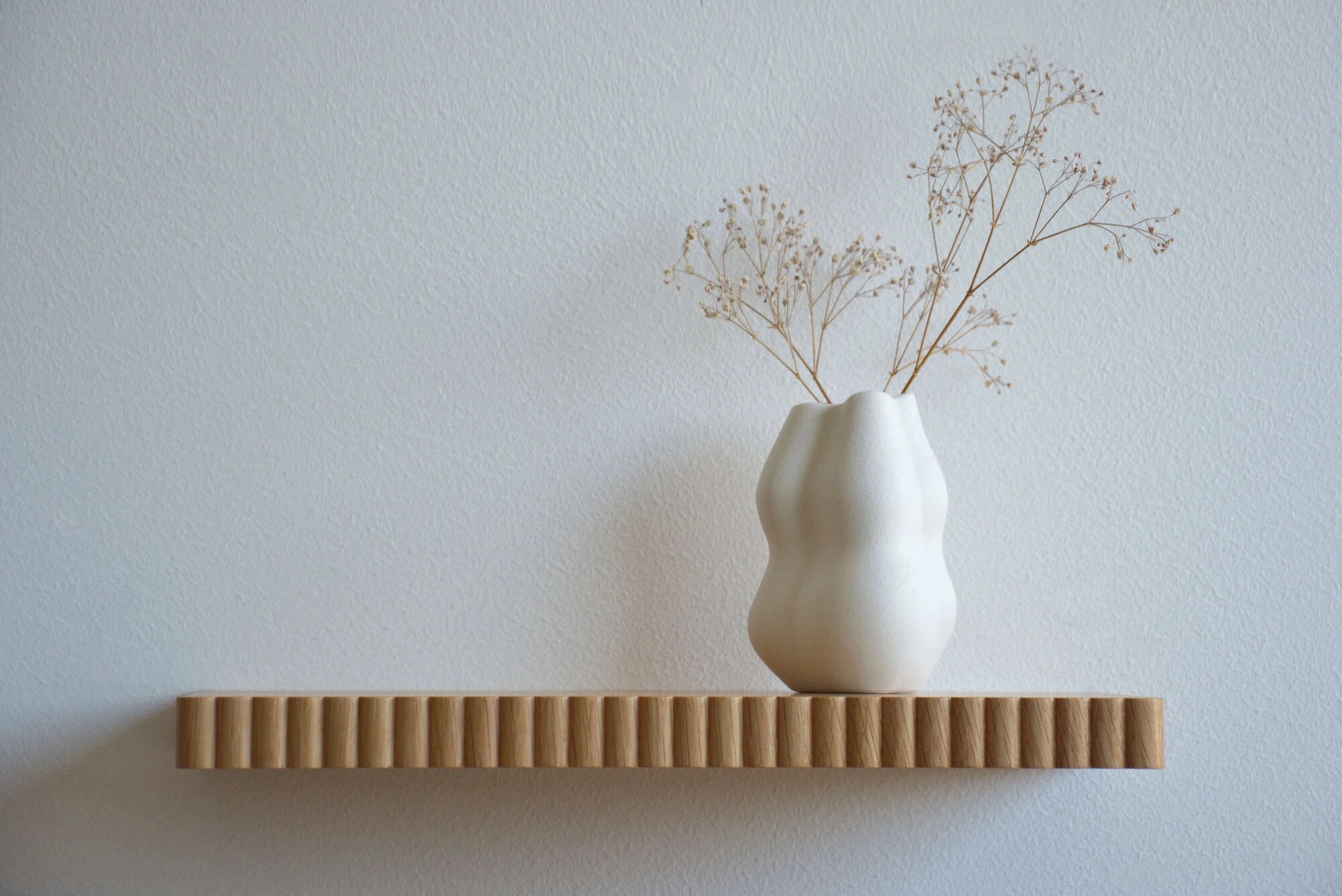 fluted oak shelf