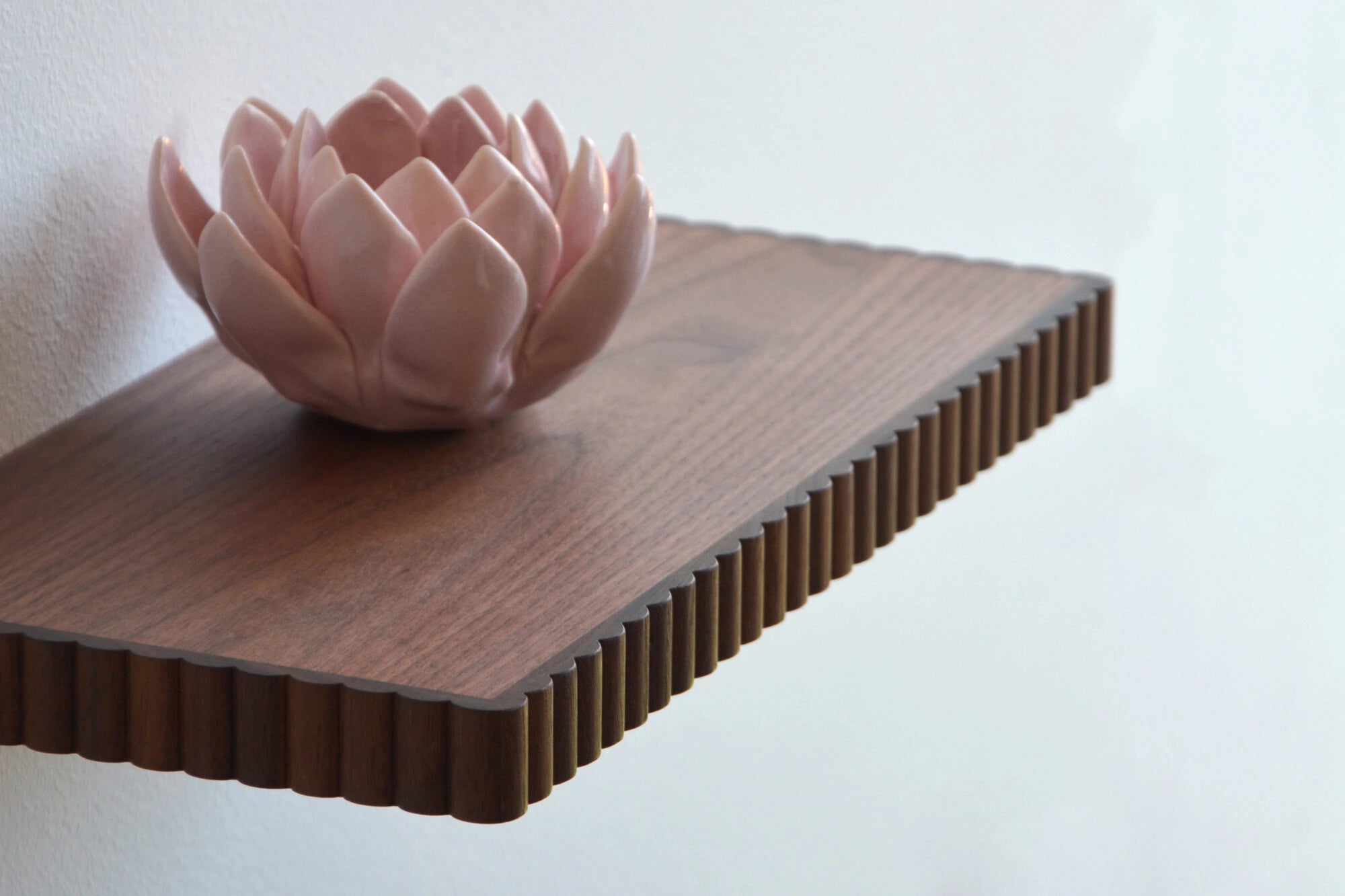 fluted walnut shelf