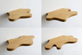 freeform shelves made of oak