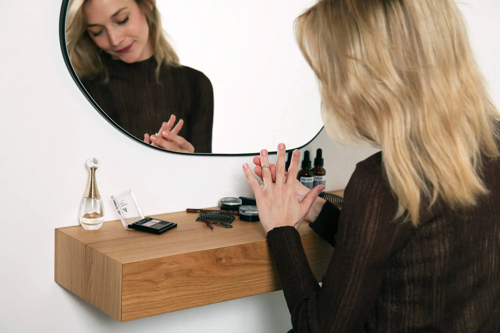makeup dressing table made of oak