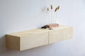 maple entryway shelf