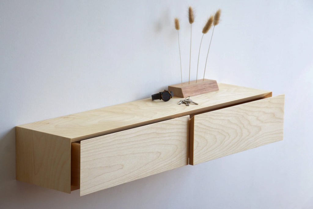 maple shelf for entryway