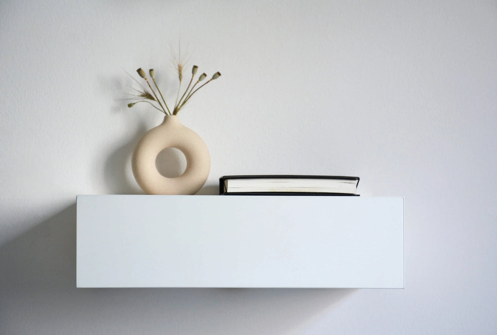 minimalist floating bedside table