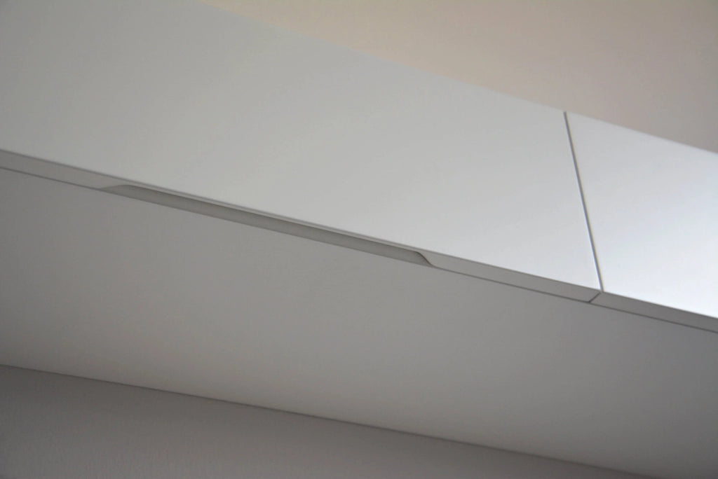 minimalist floating entryway shelf