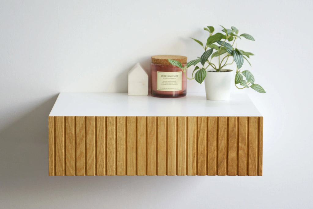 minimalist fluted nightstand
