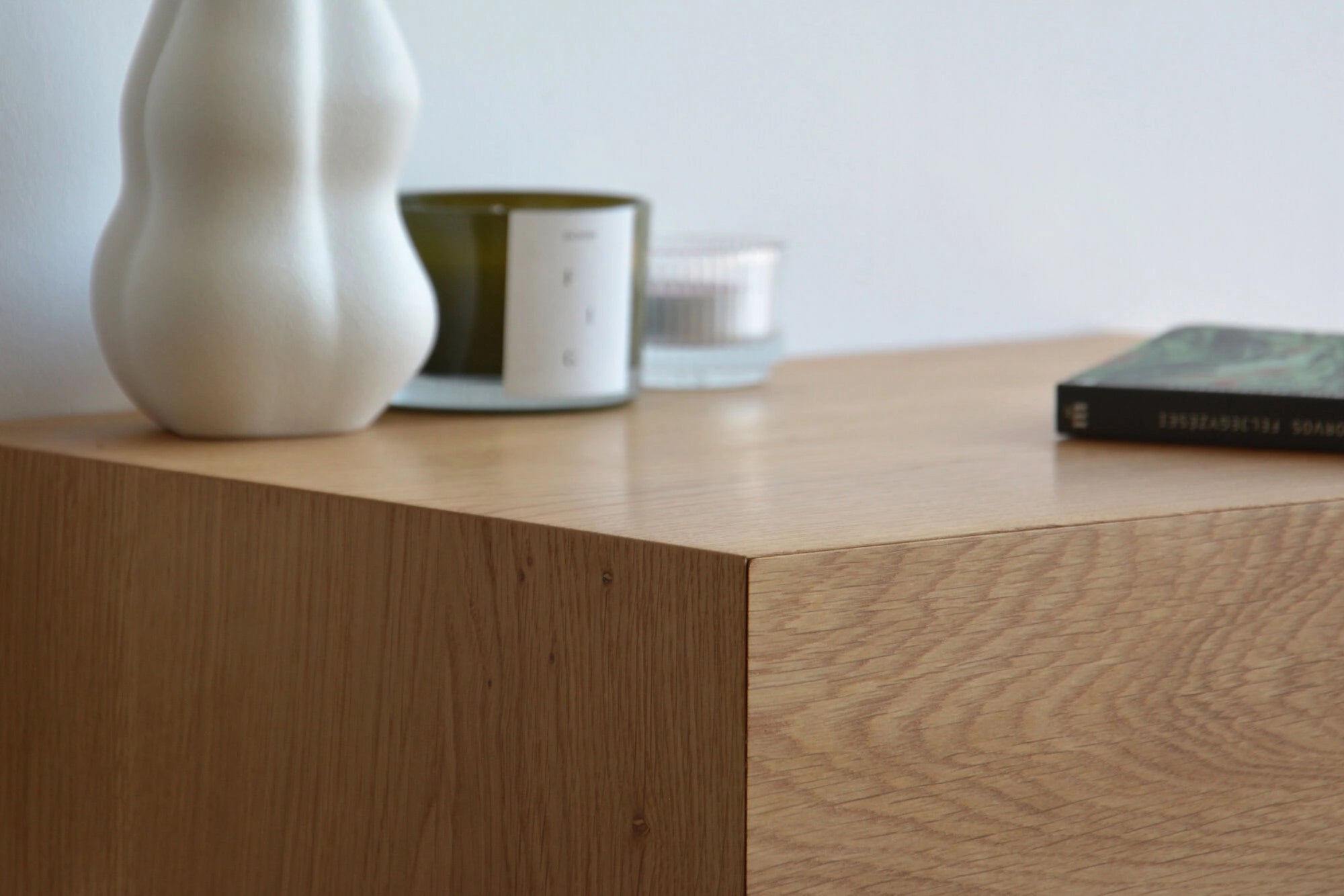 minimalist oak nightstand