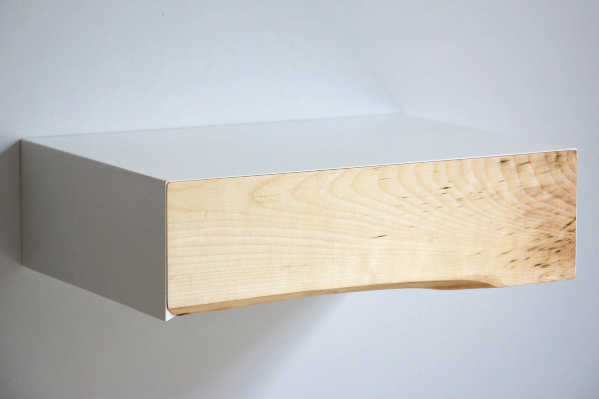 nightstand with live edge maple drawer