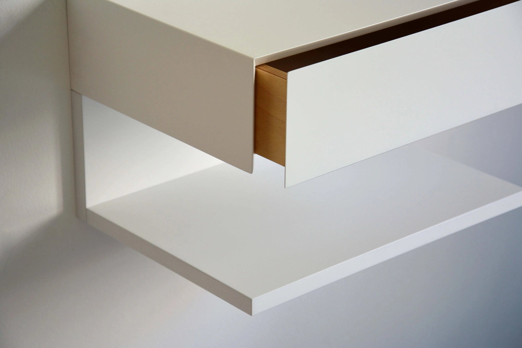 nightstand with extra shelf