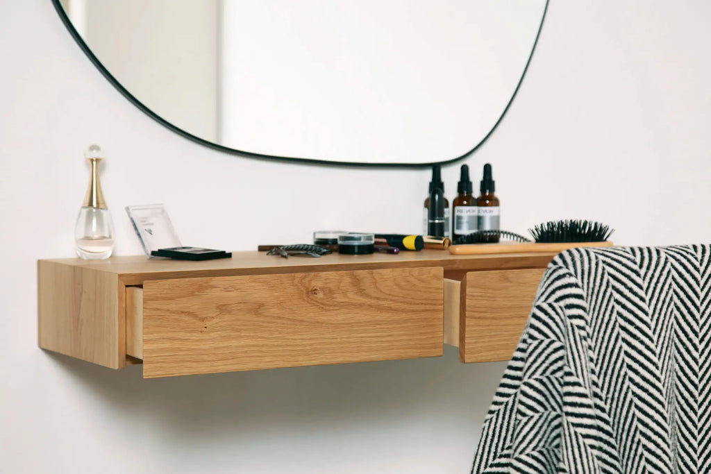 oak dressing table with mirror
