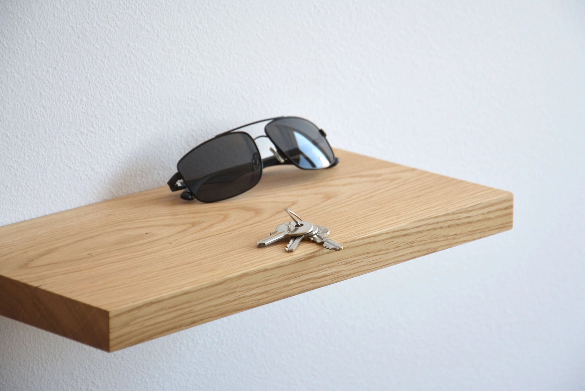 oak entryway shelf